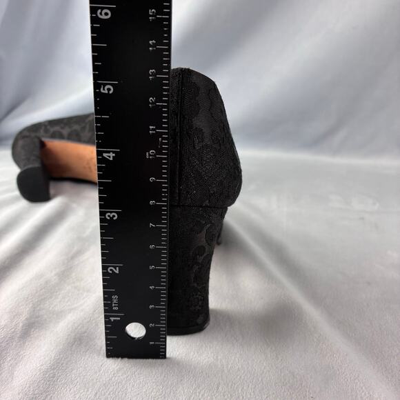 Etienne Aigner All Lace Block Heel Pumps Made in Spain Women's 6 Square Peep Toe - Picture 11 of 13